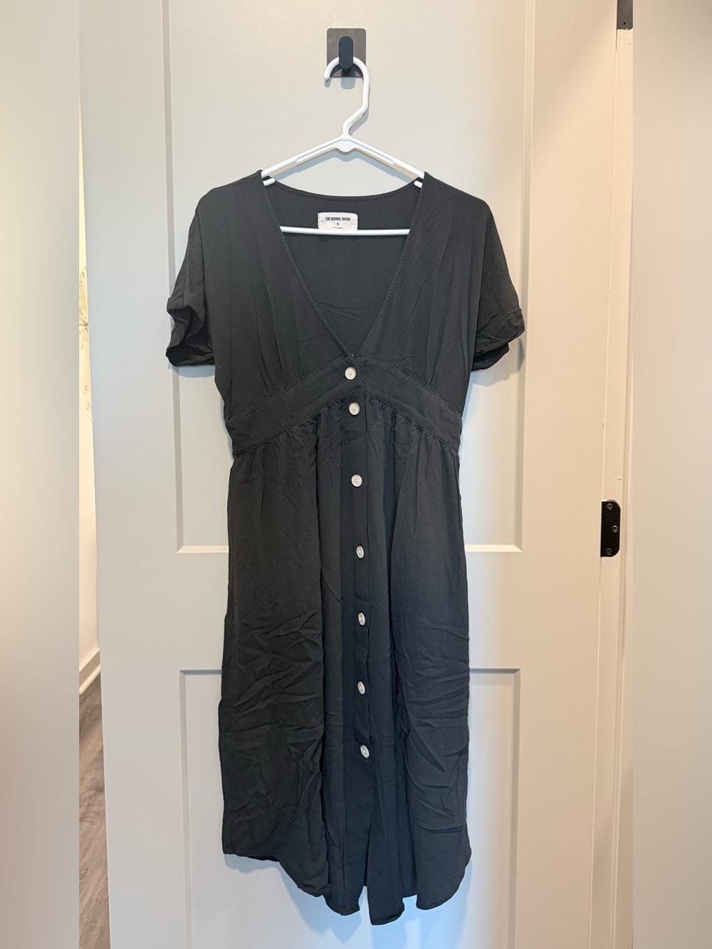 The Normal Brand Deep V Midi Dress
